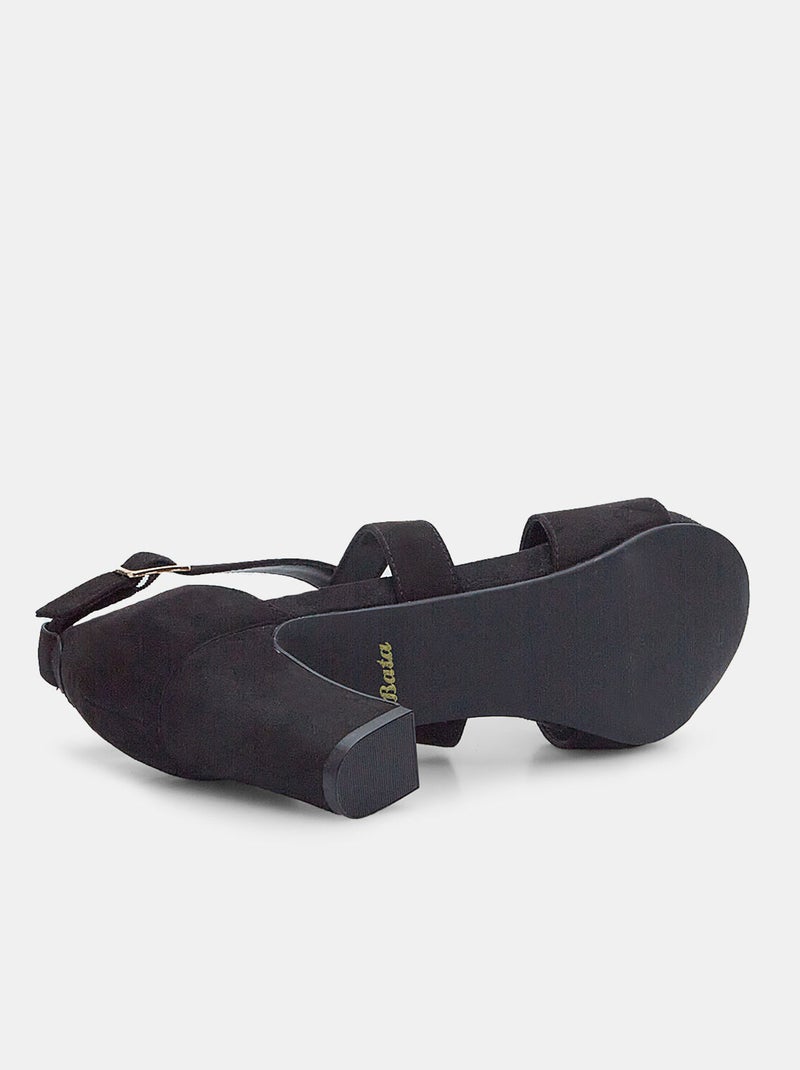 Sandales à talon de 7 cm et plateforme de 1 cm BATA Noir - Kiabi