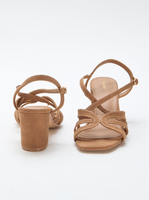 Sandales à talon et brides croisées - Kiabi