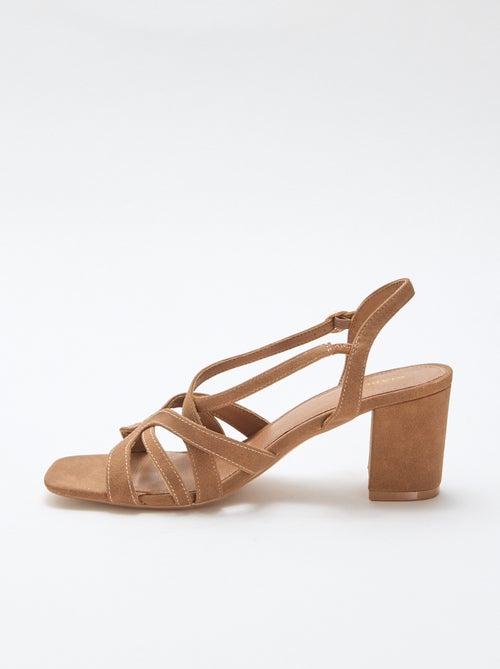 Sandales à talon et brides croisées - Kiabi