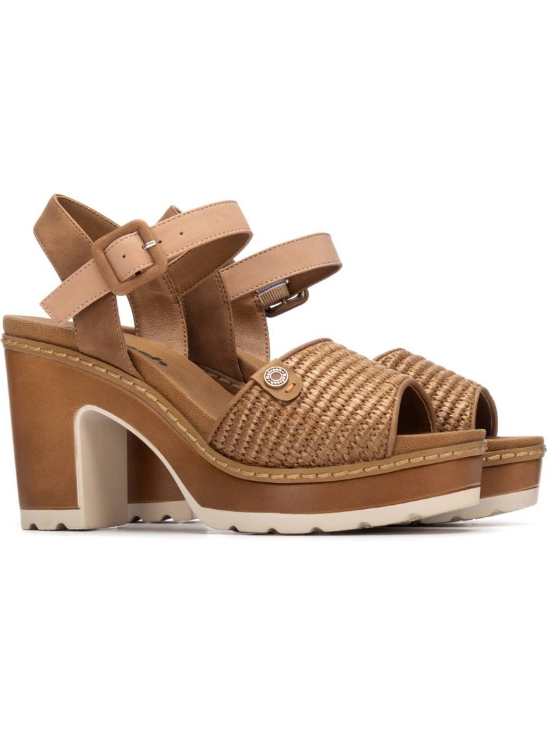 Sandales à talon femme Camel - Kiabi