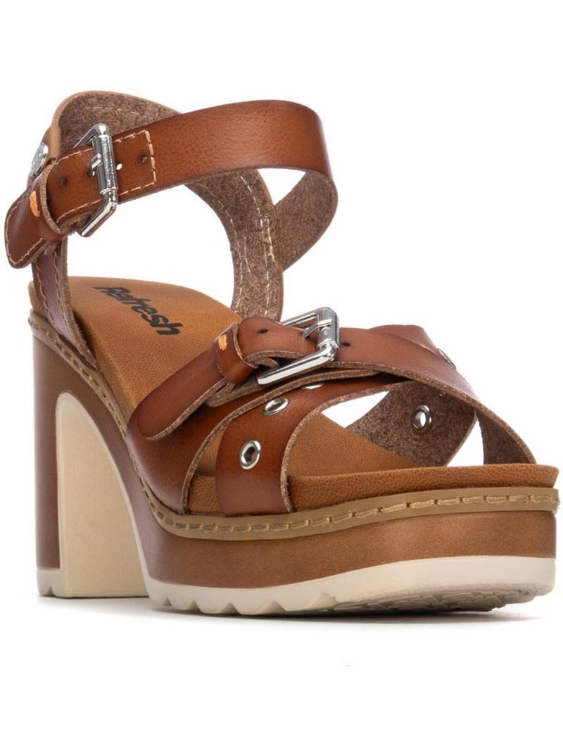 Sandales à talon femme Camel - Kiabi