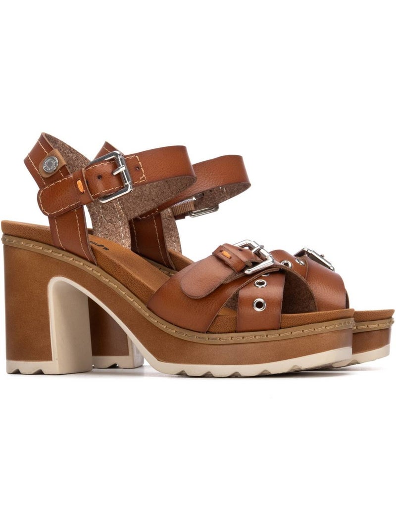 Sandales à talon femme Camel - Kiabi