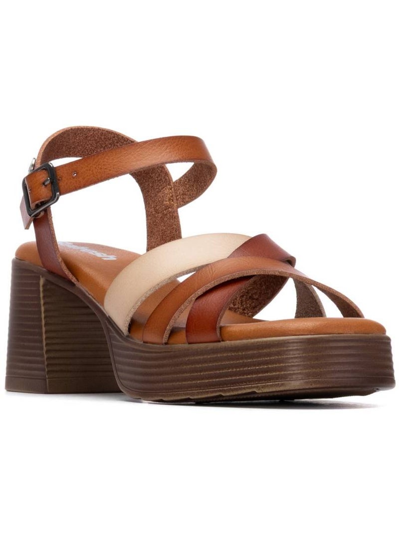 Sandales à talon femme Camel - Kiabi
