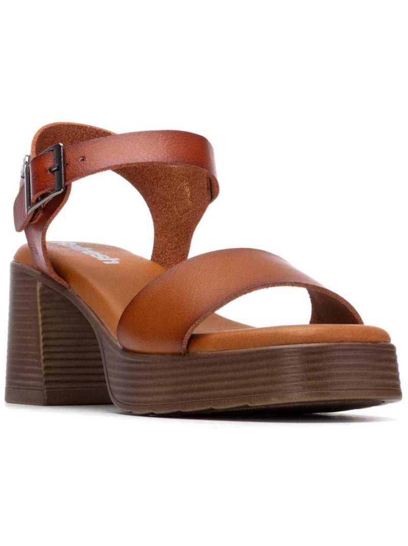 Sandales à talon femme Camel - Kiabi