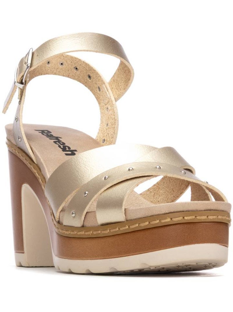Sandales à talon femme Doré/or - Kiabi