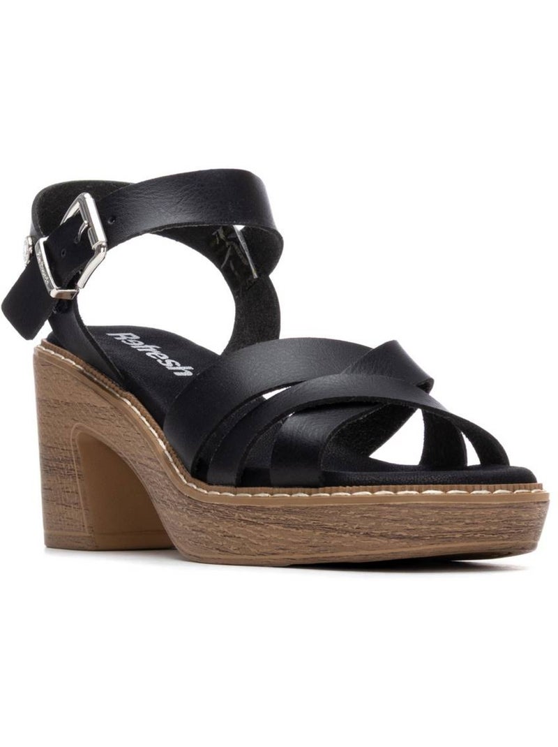 Sandales à talon femme Noir - Kiabi
