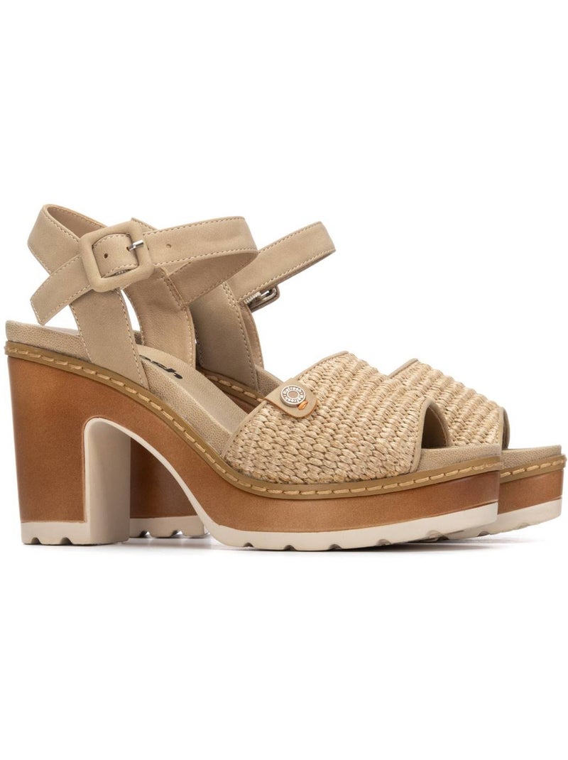 Sandales à talon femme Taupe - Kiabi