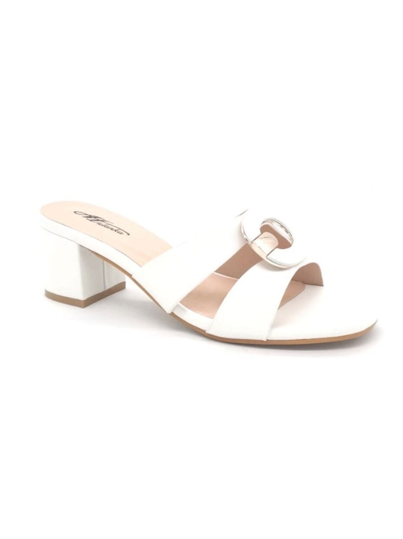 Sandales à talon Kebello Blanc - Kiabi