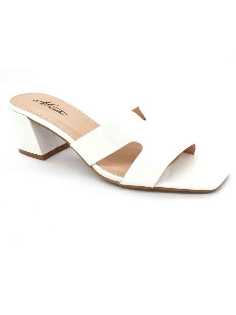 Sandales à talon Kebello Blanc - Kiabi