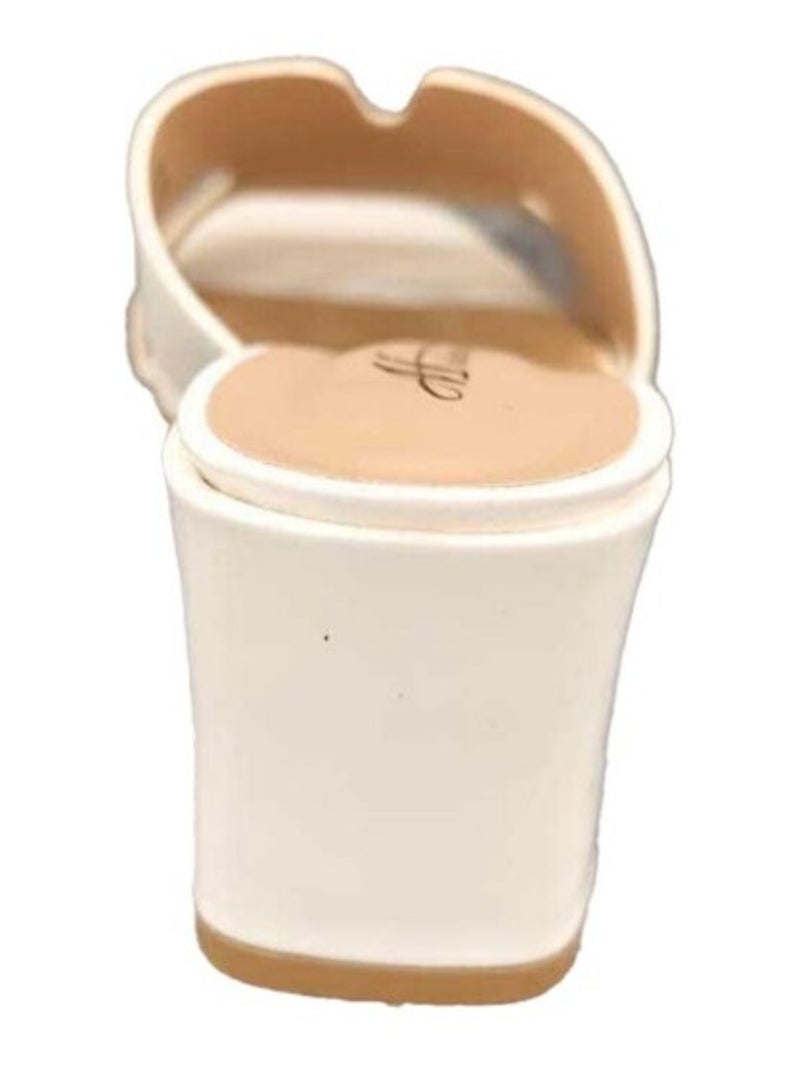 Sandales à talon Kebello Blanc - Kiabi