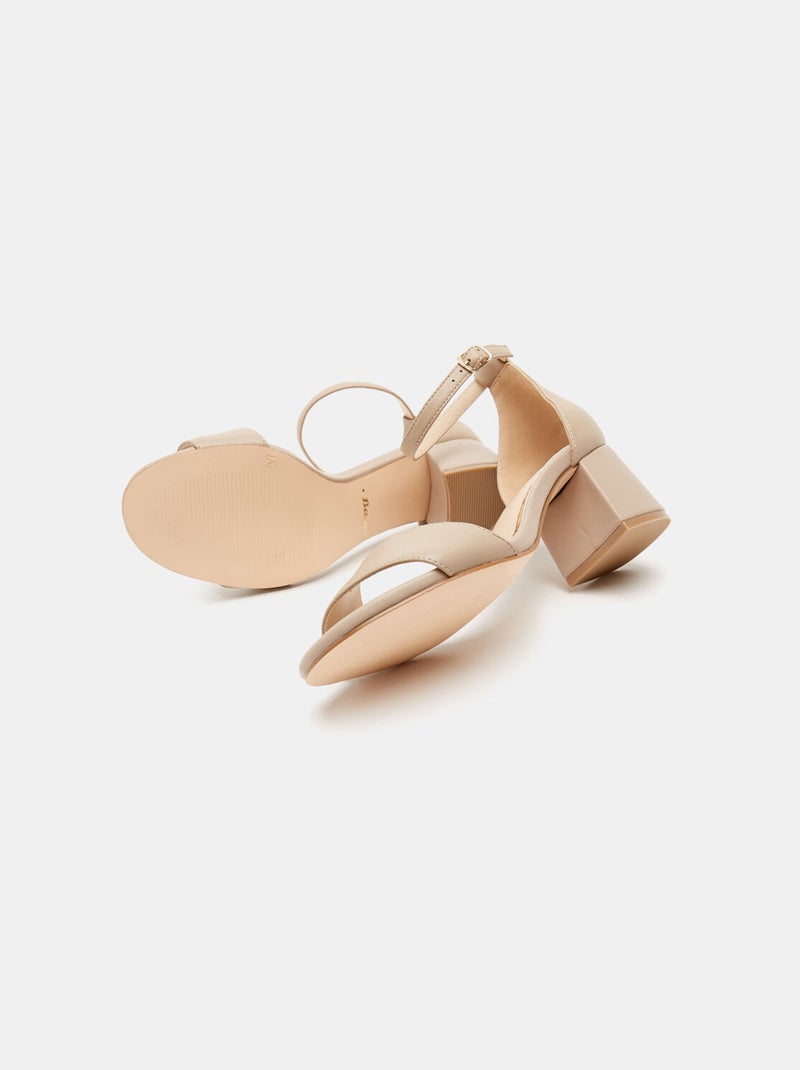 Sandales à talon large BATA Beige - Kiabi