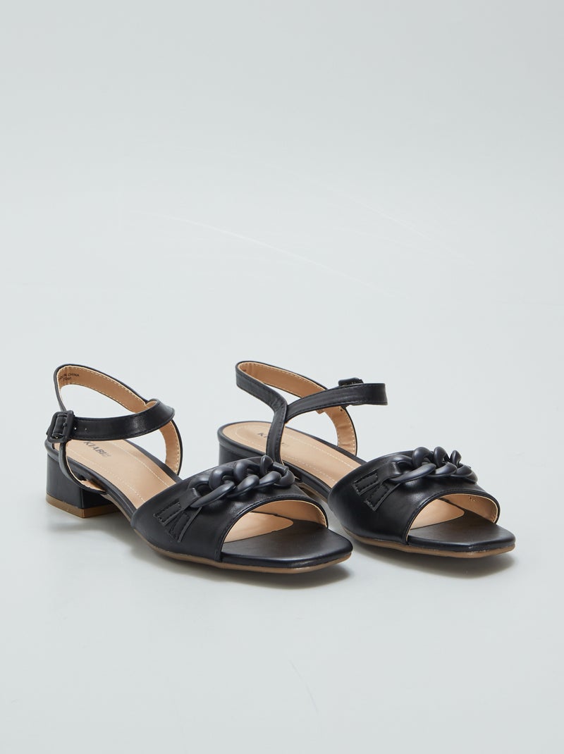 Sandales à talon Noir - Kiabi