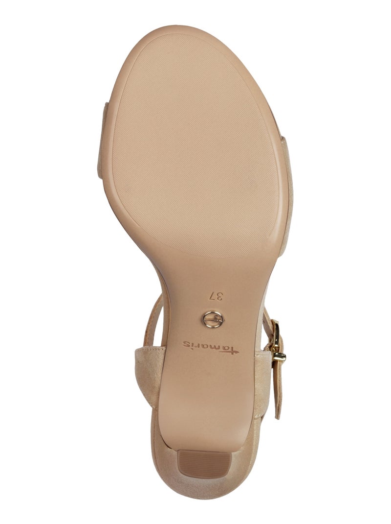 Sandales à Talon Tamaris Beige - Kiabi