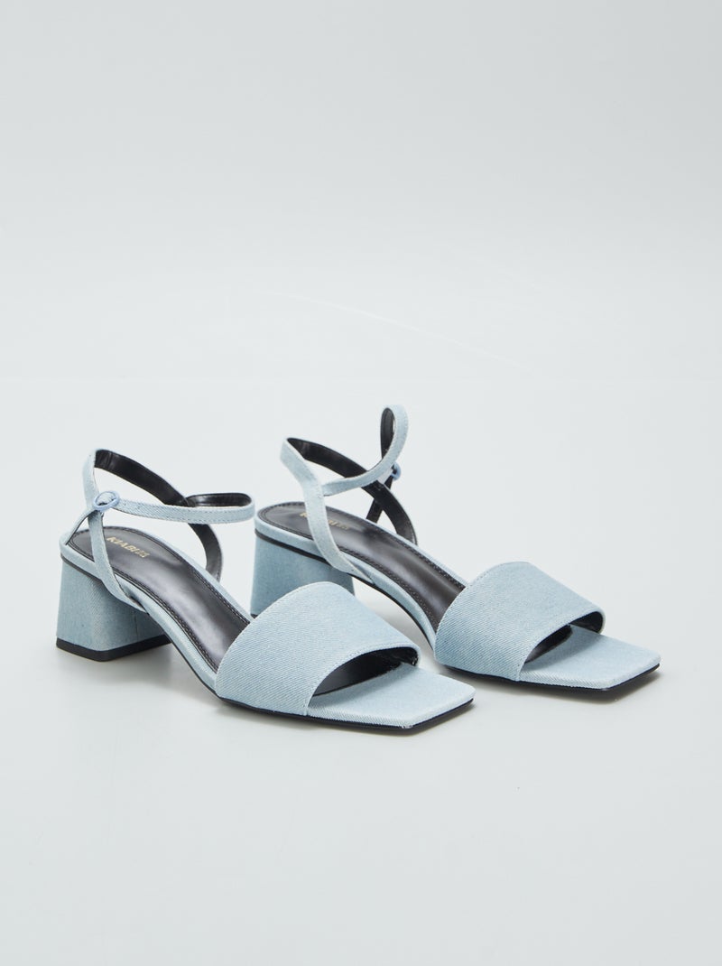 Sandales à talons Bleu - Kiabi