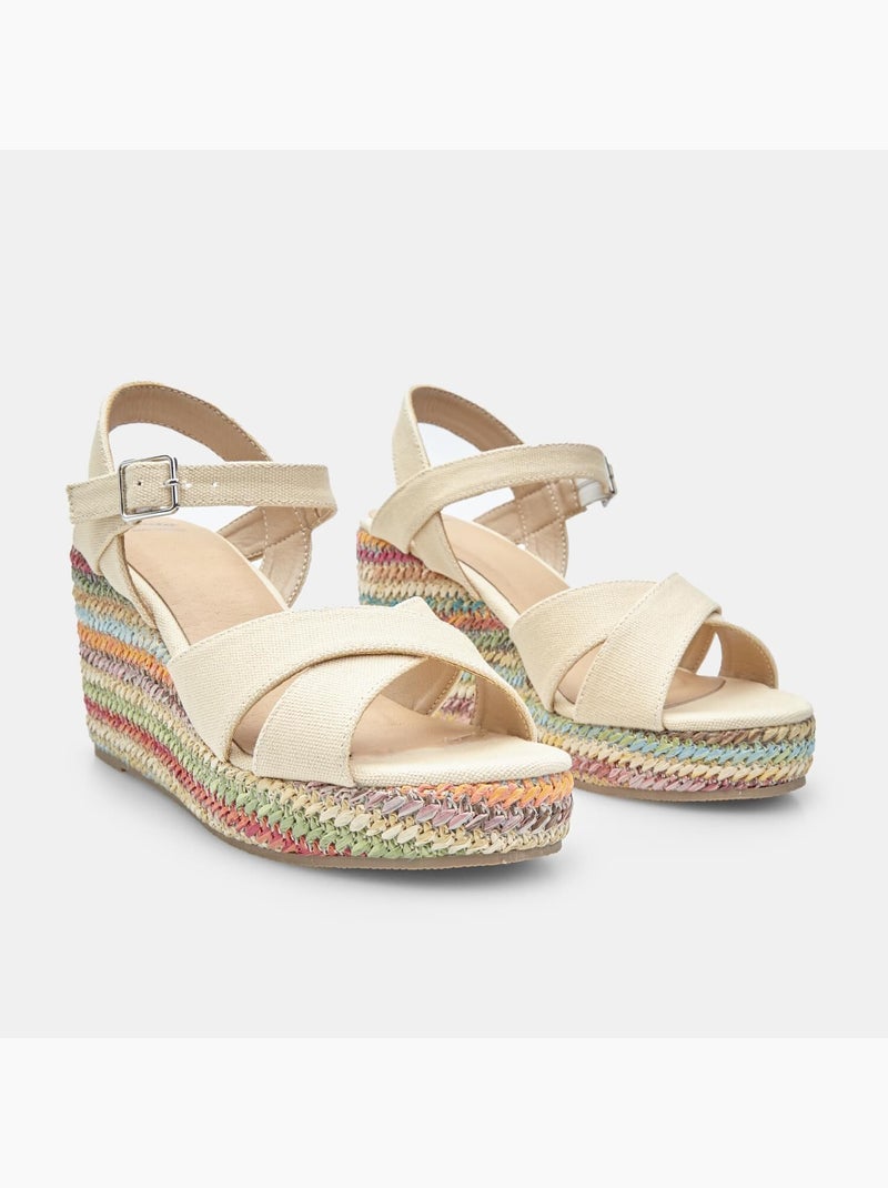 Sandales à talons compensés BATA Beige - Kiabi
