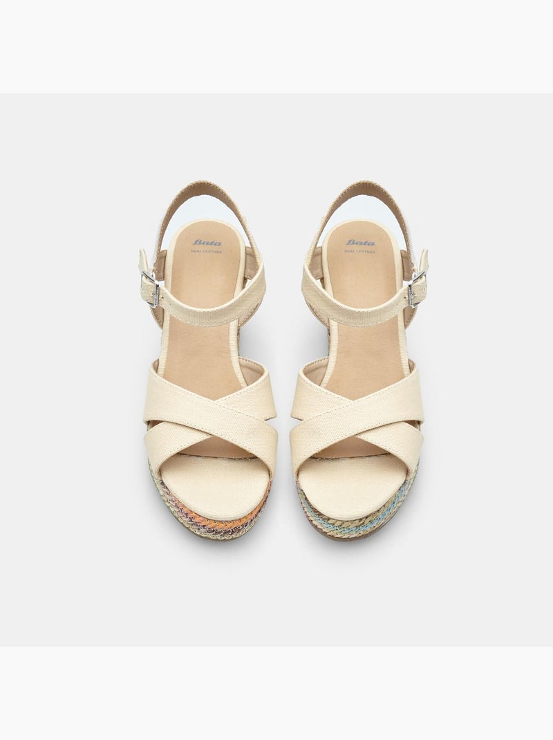 Sandales à talons compensés BATA Beige - Kiabi