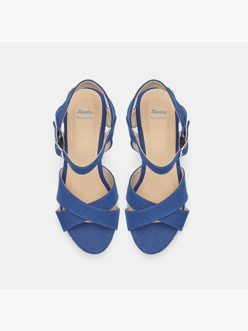 Sandales à talons compensés BATA Bleu - Kiabi
