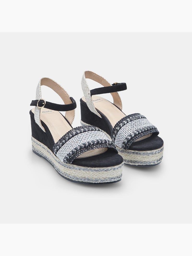 Sandales à talons compensés BATA Noir - Kiabi