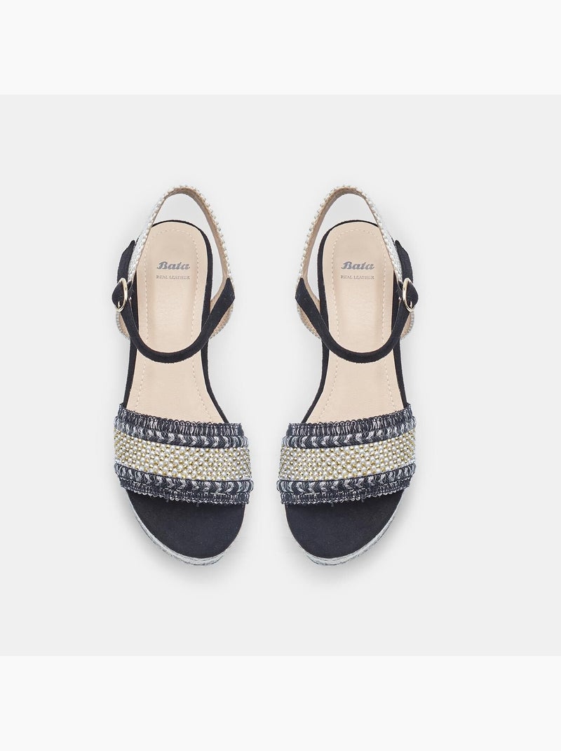 Sandales à talons compensés BATA Noir - Kiabi