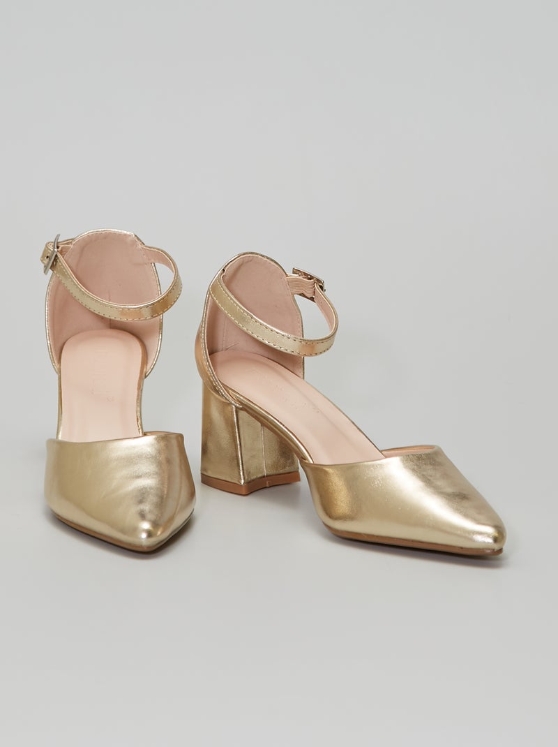 Sandales à talons doré - Kiabi