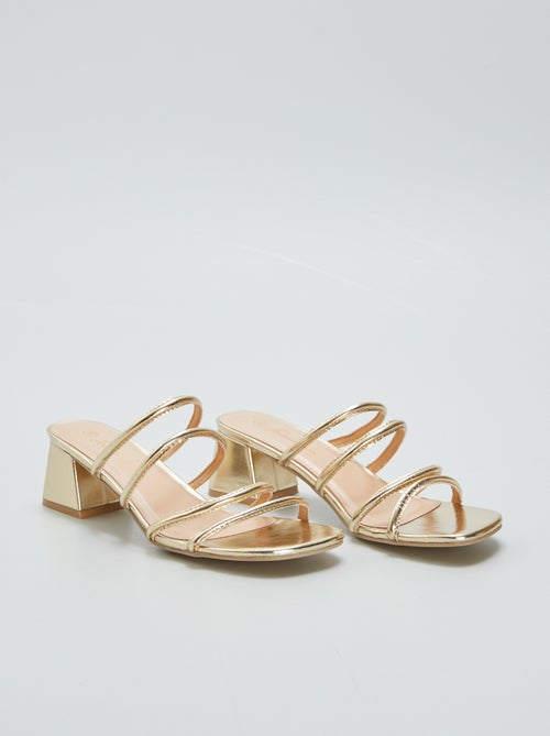 Sandales à talons dorées - Kiabi