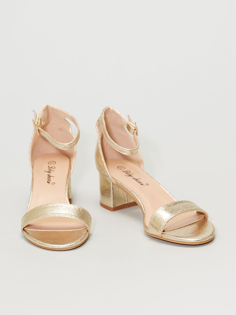 Sandales à talons dorées doré - Kiabi