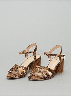 Sandales à talons imprimé 'python' - Kiabi