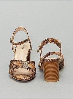 Sandales à talons imprimé 'python' - Kiabi