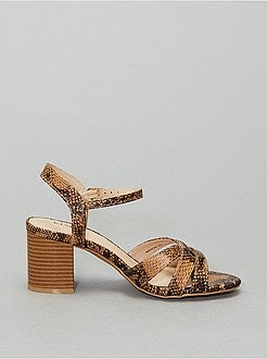 Sandales à talons imprimé 'python' - Kiabi