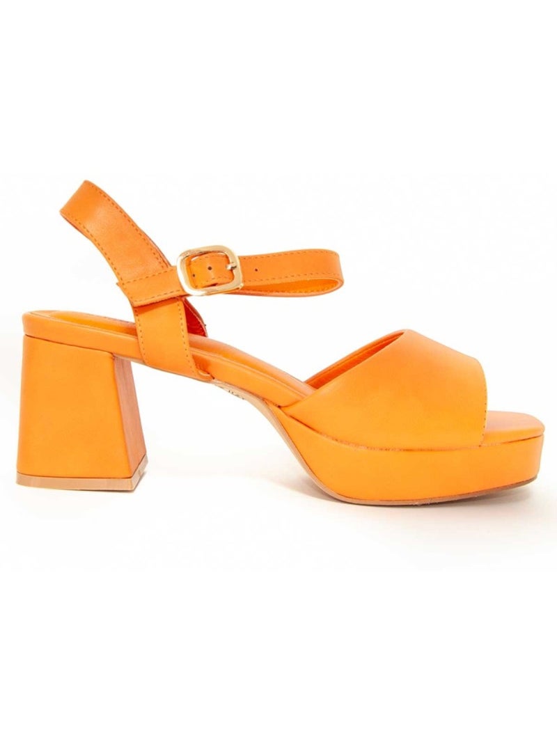 Sandales à Talons Matériel Synthétique Montevita Orange - Kiabi
