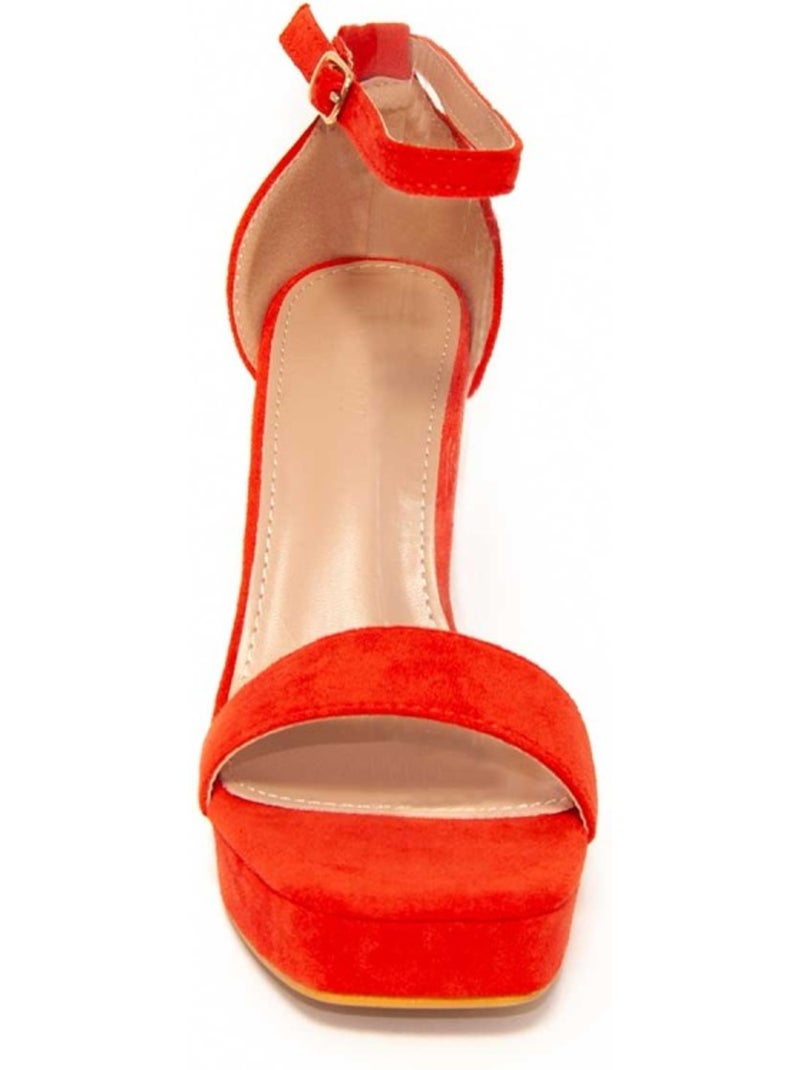 Sandales à Talons Matériel Synthétique Montevita Orange - Kiabi