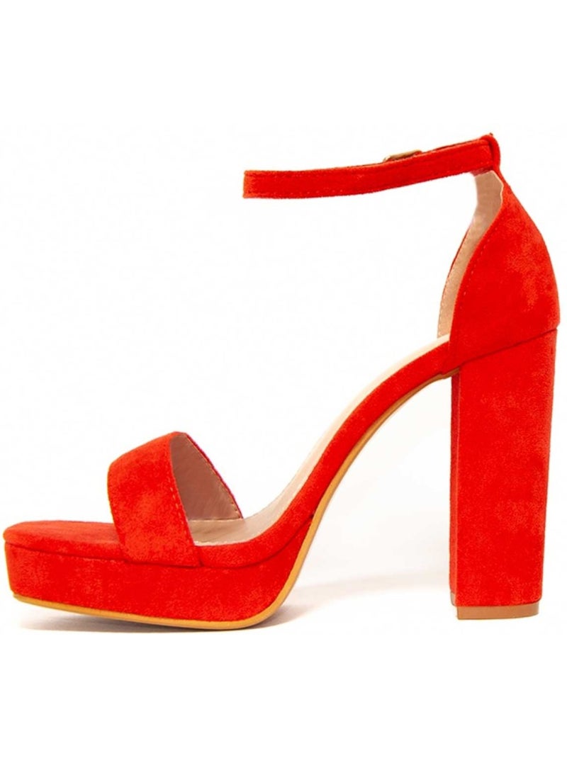 Sandales à Talons Matériel Synthétique Montevita Orange - Kiabi