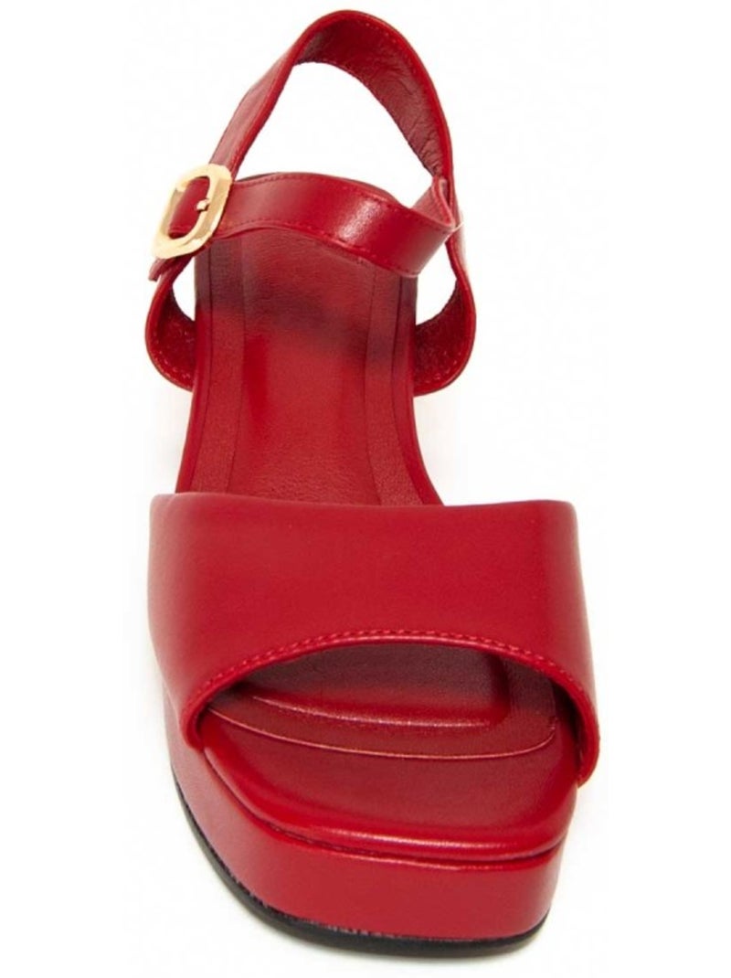 Sandales à Talons Matériel Synthétique Montevita Rouge - Kiabi