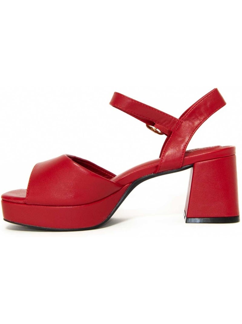 Sandales à Talons Matériel Synthétique Montevita Rouge - Kiabi