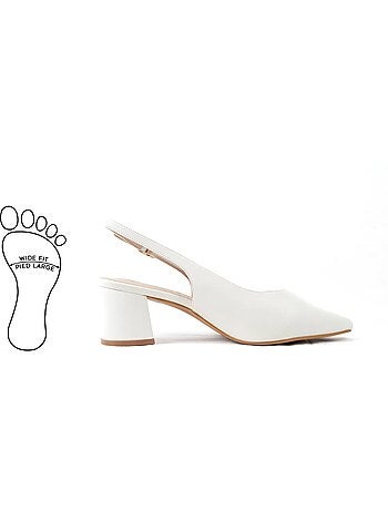 Sandales à talons réglables à bout large, modèle H - Lea