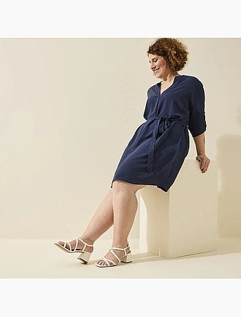 Sandales à talons réglables à bout large, modèle H - Zoe