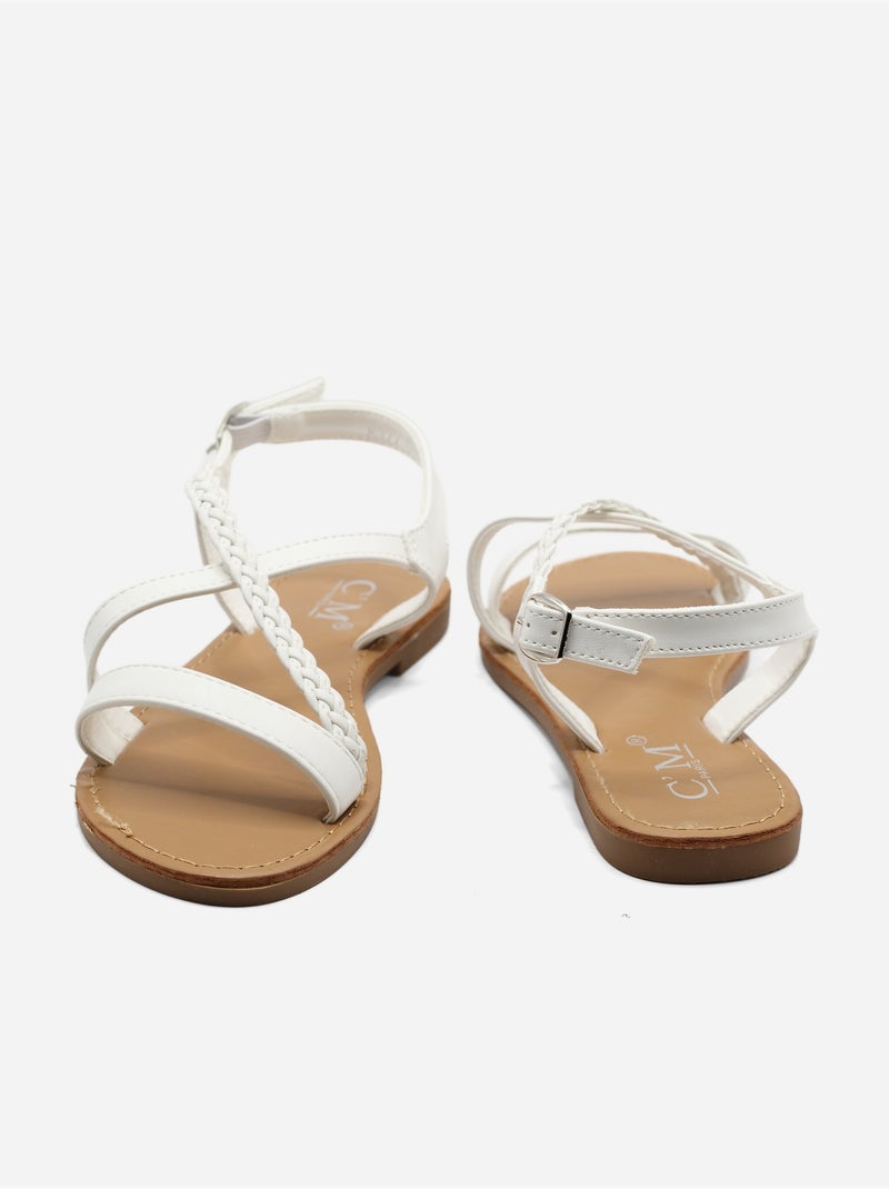 Sandales à tresses - C M Blanc - Kiabi