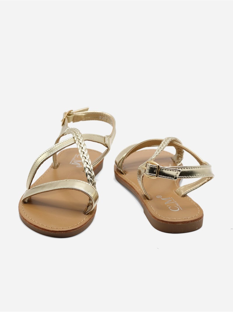 Sandales à tresses - C M Doré/or - Kiabi