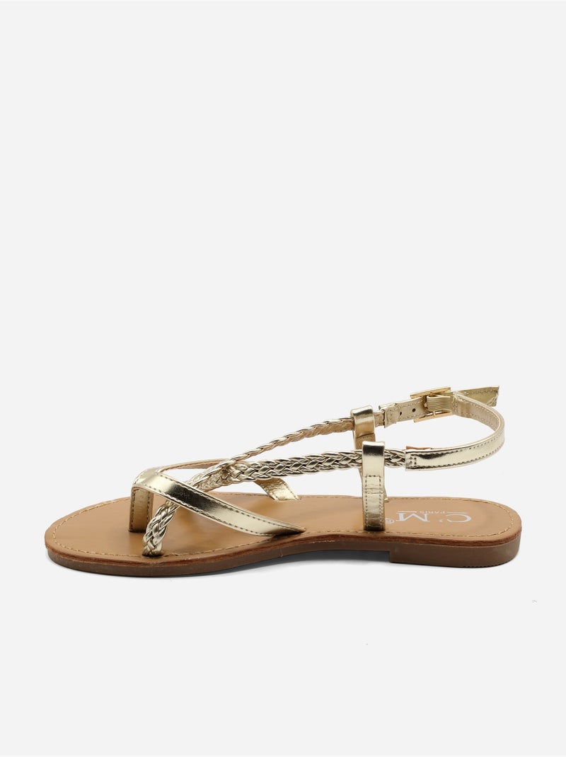 Sandales à tresses - C M Doré/or - Kiabi