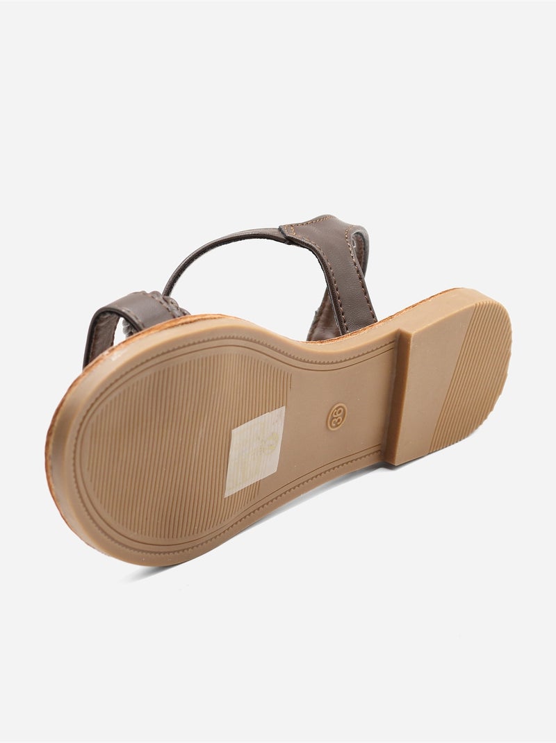 Sandales à tresses - C M Marron - Kiabi