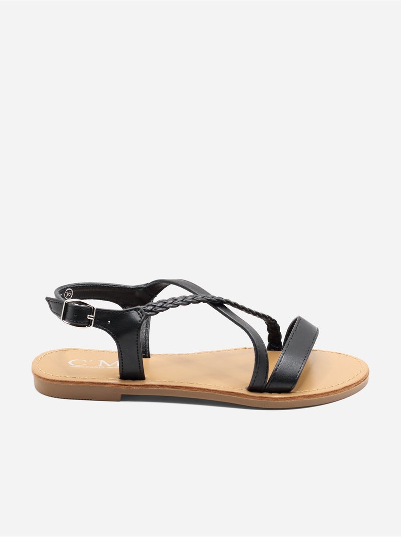 Sandales à tresses - C M Noir - Kiabi