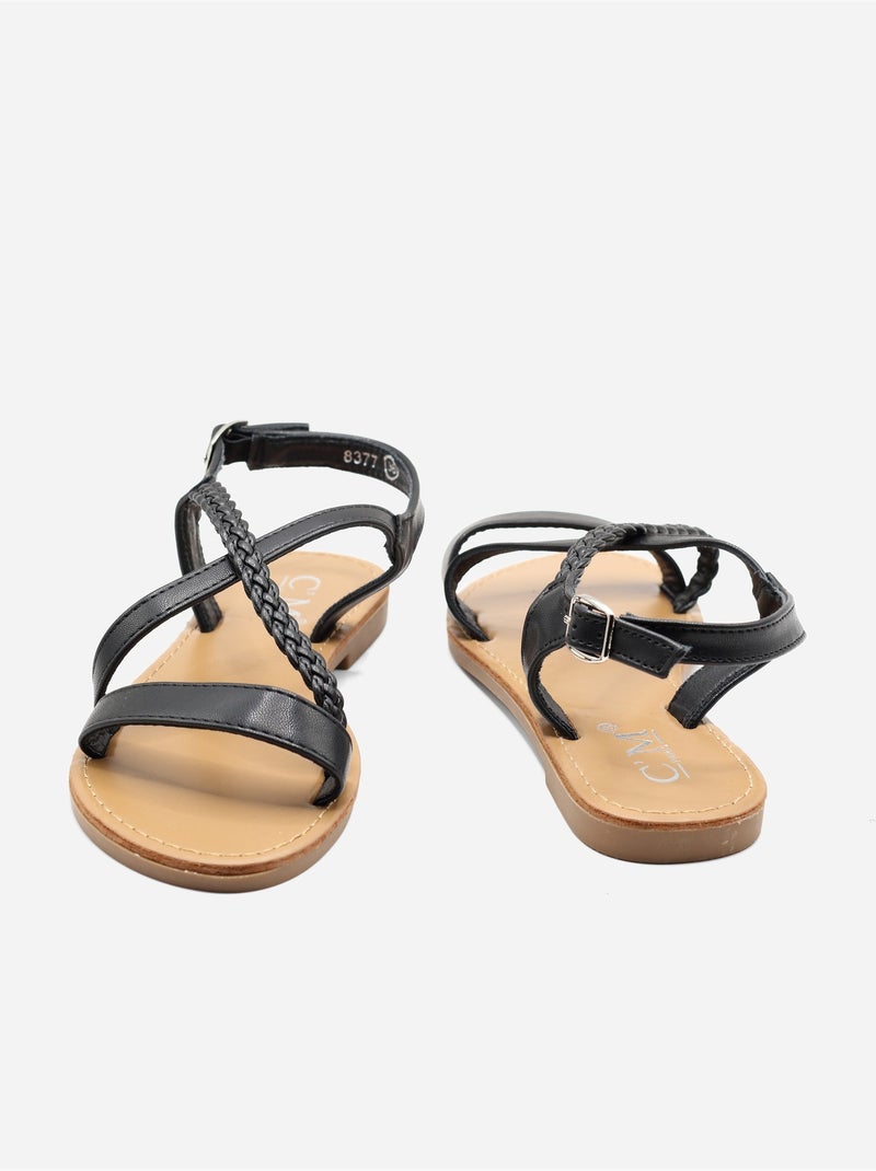 Sandales à tresses - C M Noir - Kiabi