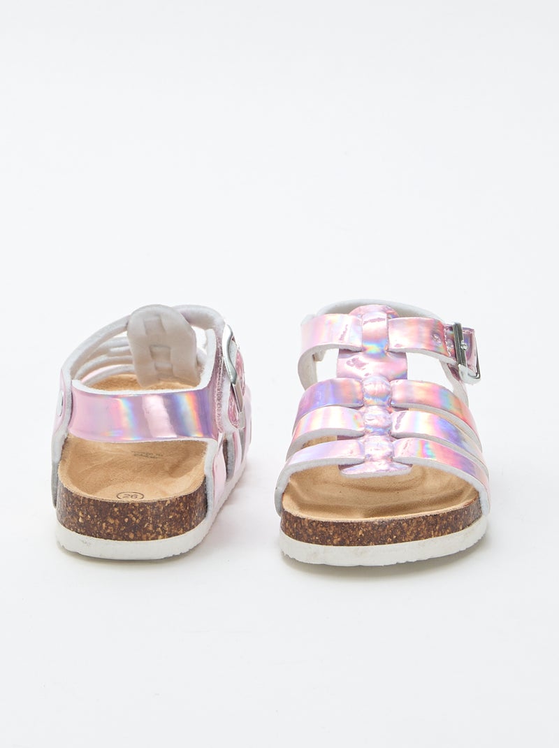 Sandales à triple bride Rose - Kiabi