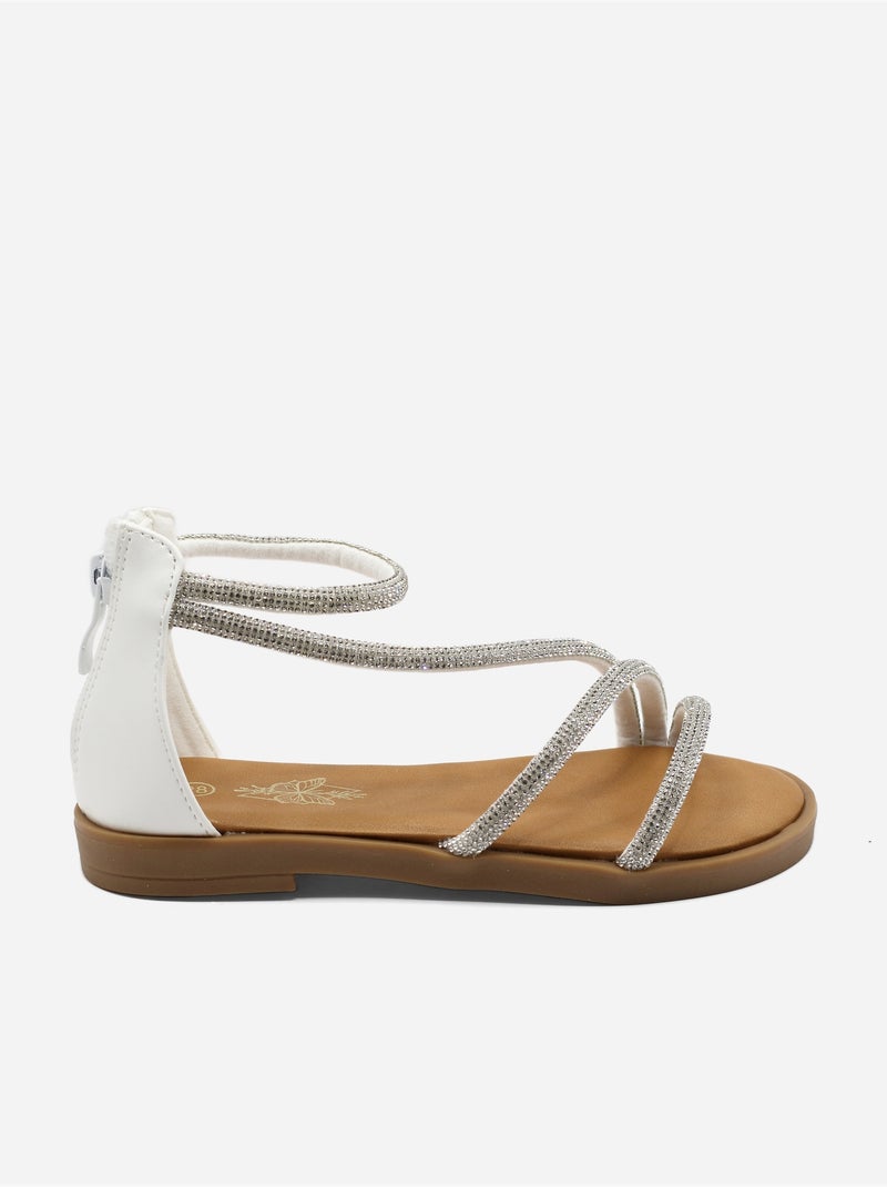 Sandales à zip Blanc - Kiabi