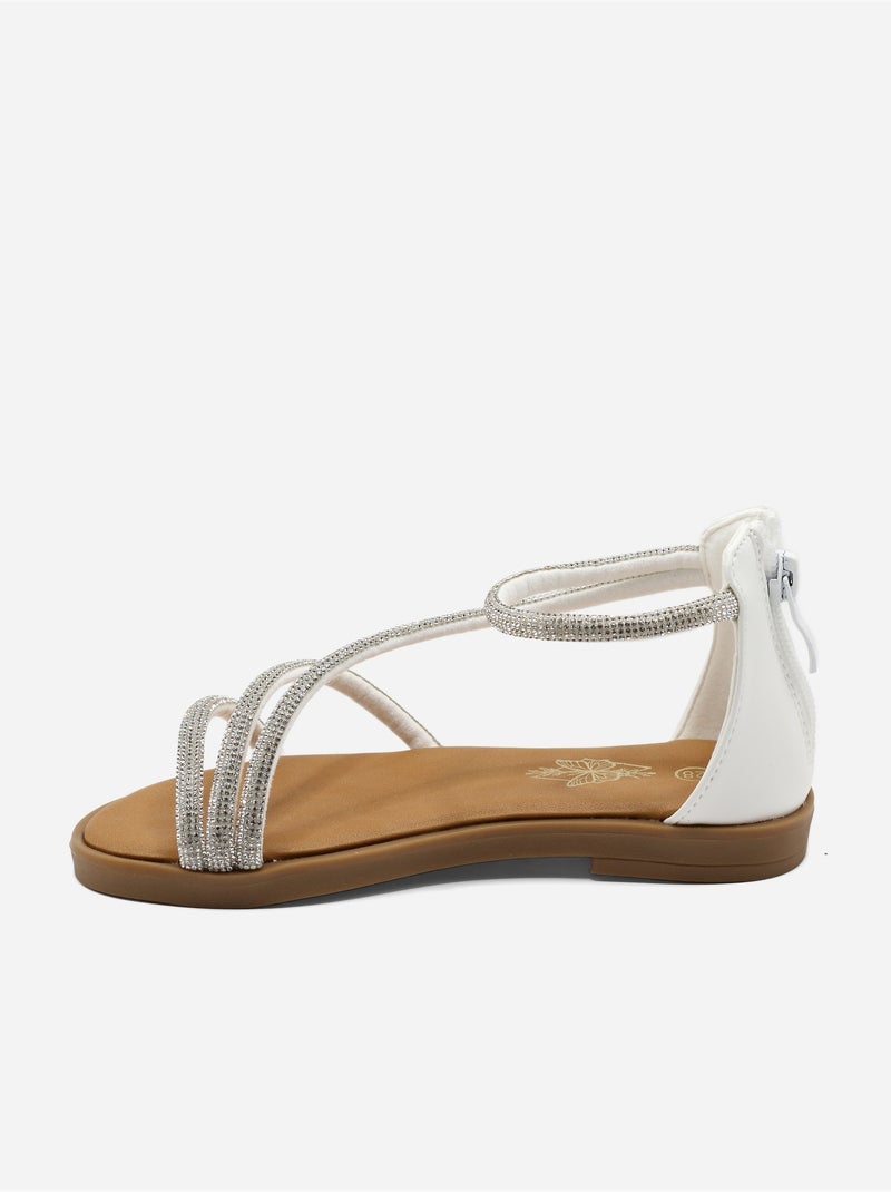 Sandales à zip Blanc - Kiabi