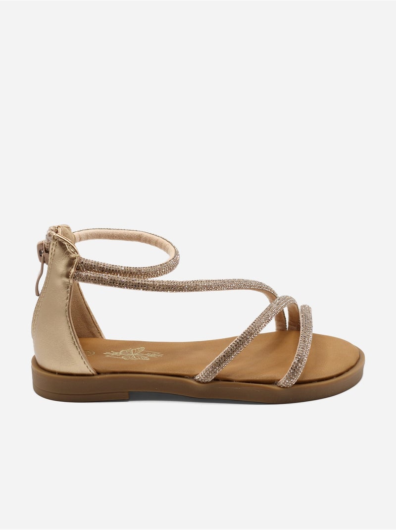 Sandales à zip Champagne - Kiabi