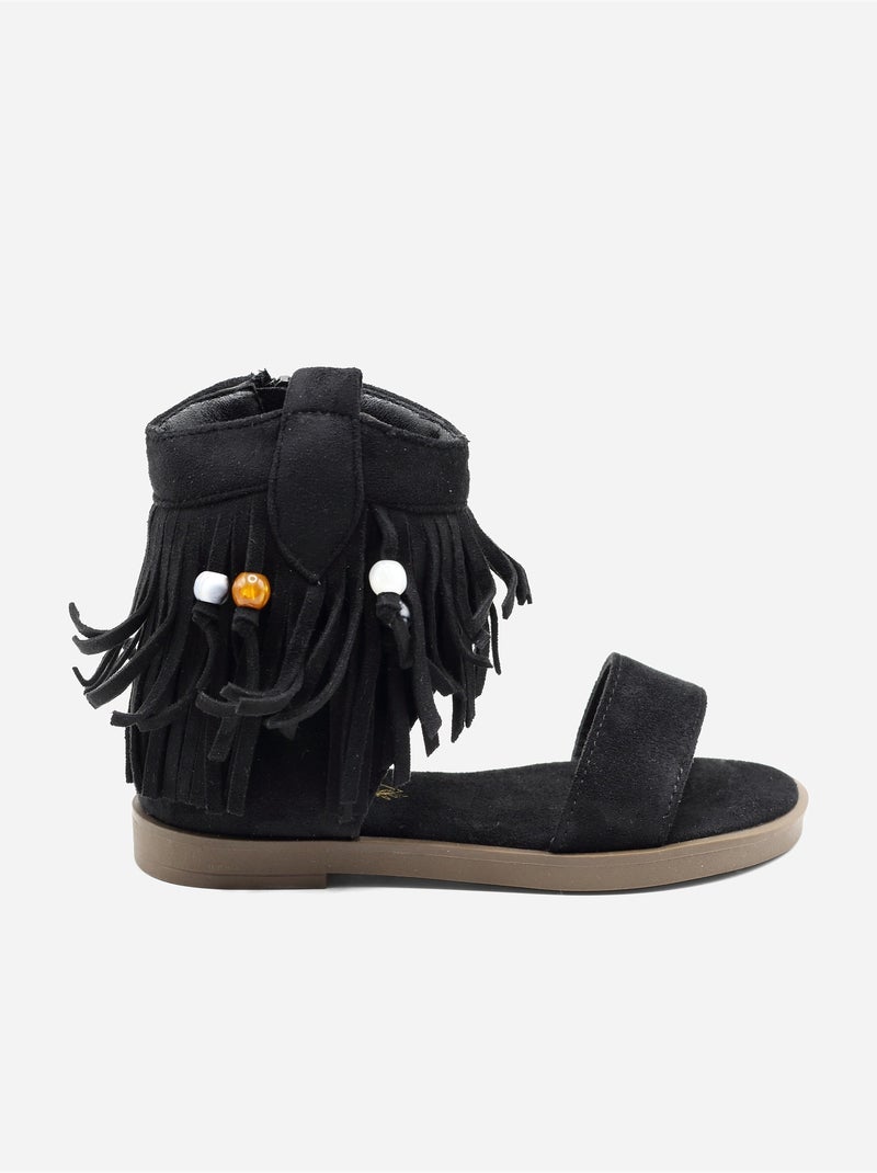 Sandales à zip Noir - Kiabi