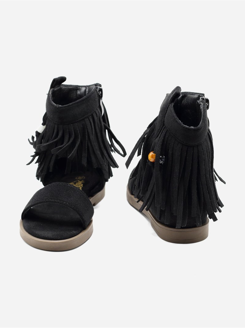 Sandales à zip Noir - Kiabi