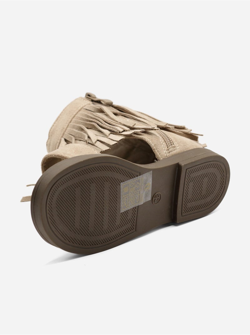 Sandales à zip Taupe - Kiabi
