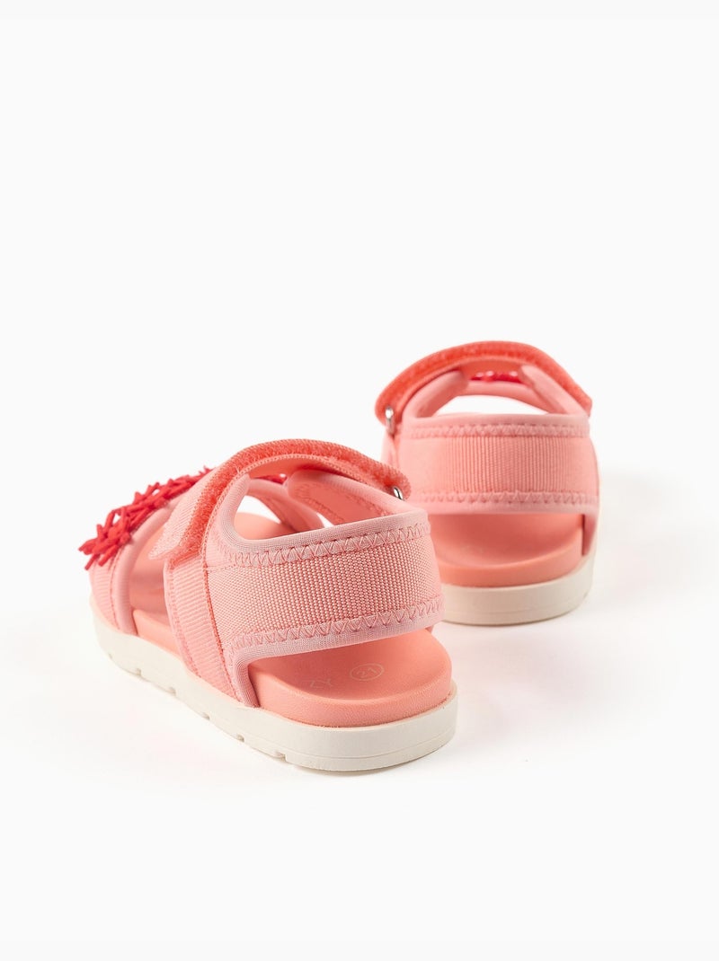 Sandales antidérapantes avec application d'étoiles de mer Orange corail - Kiabi